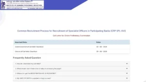 IBPS SO Admit Card 2026 Out for Prelims Exam, Check Download Link and Exam Day Guidelines