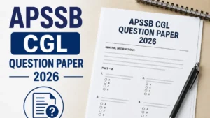 APSSB CGL Question Paper 2026