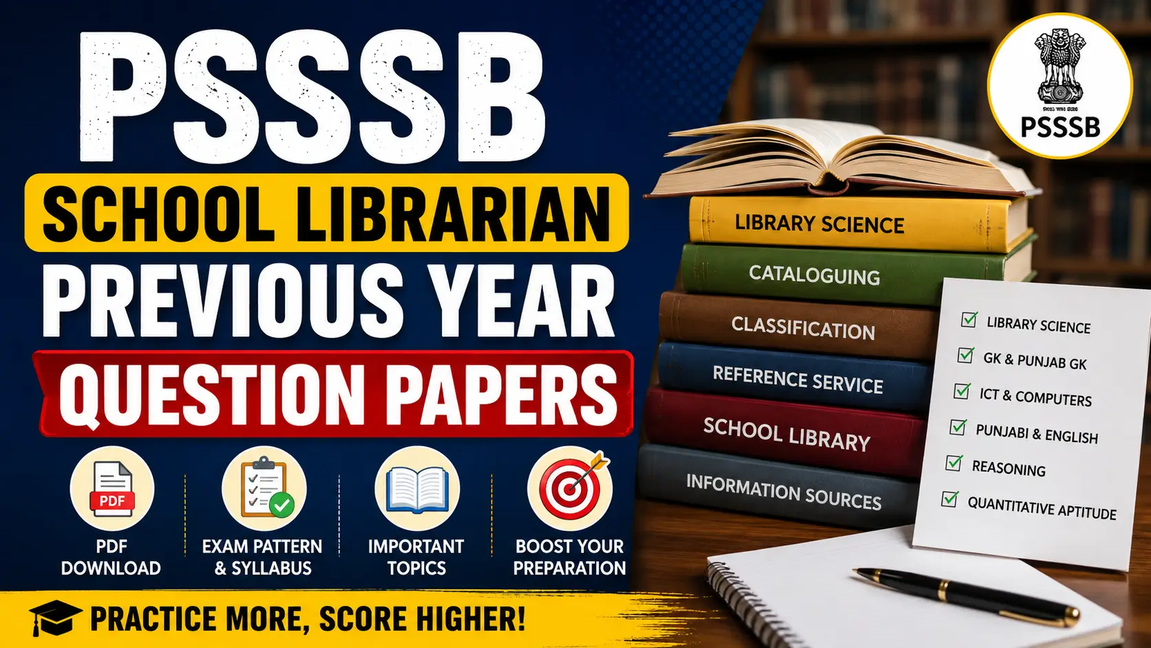 PSSSB School Librarian Previous Year Question Papers