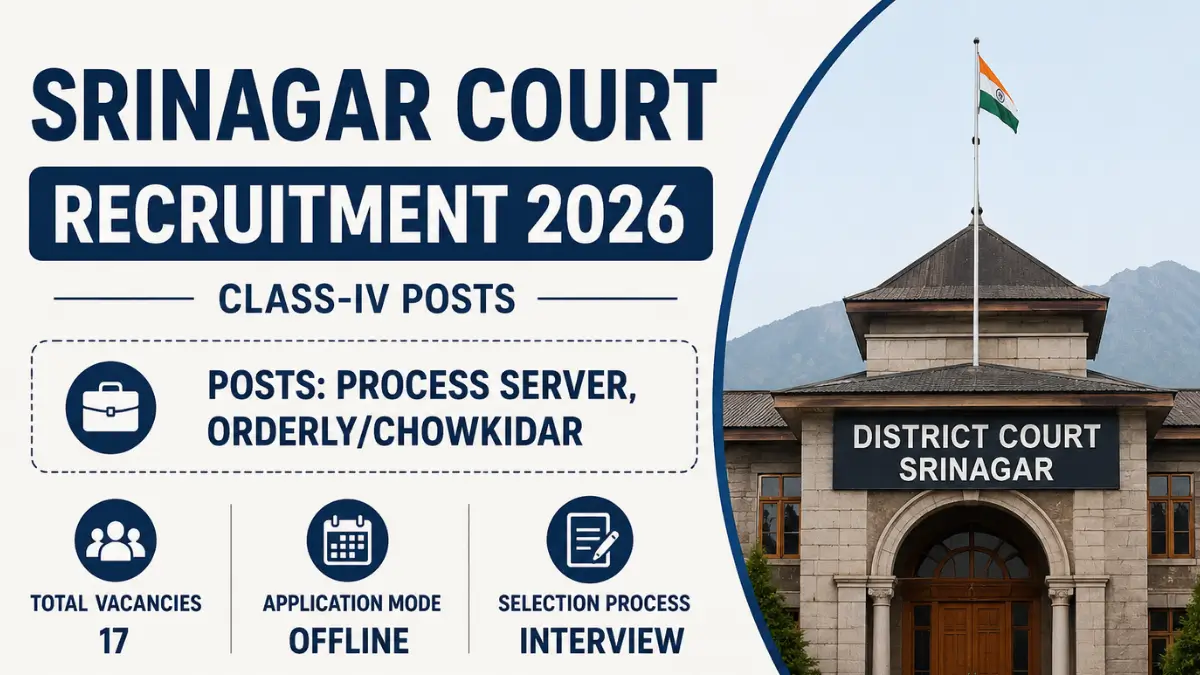 Srinagar Court Recruitment 2026