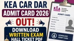KEA CAR DAR Admit Card 2026