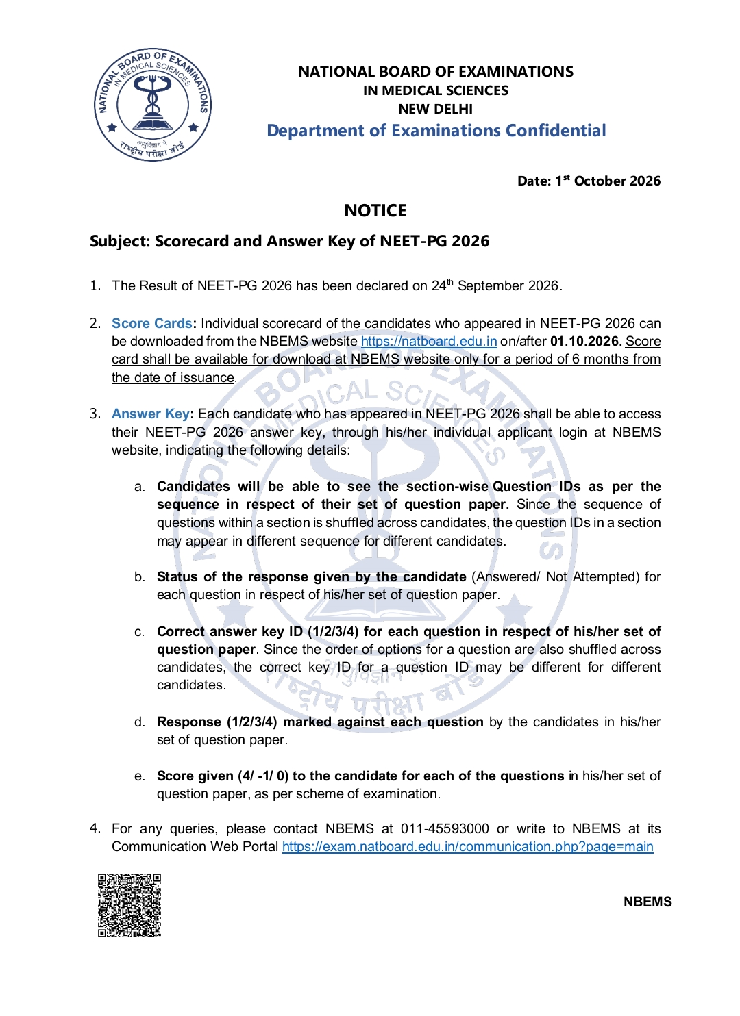 NEET PG Answer Key 2026