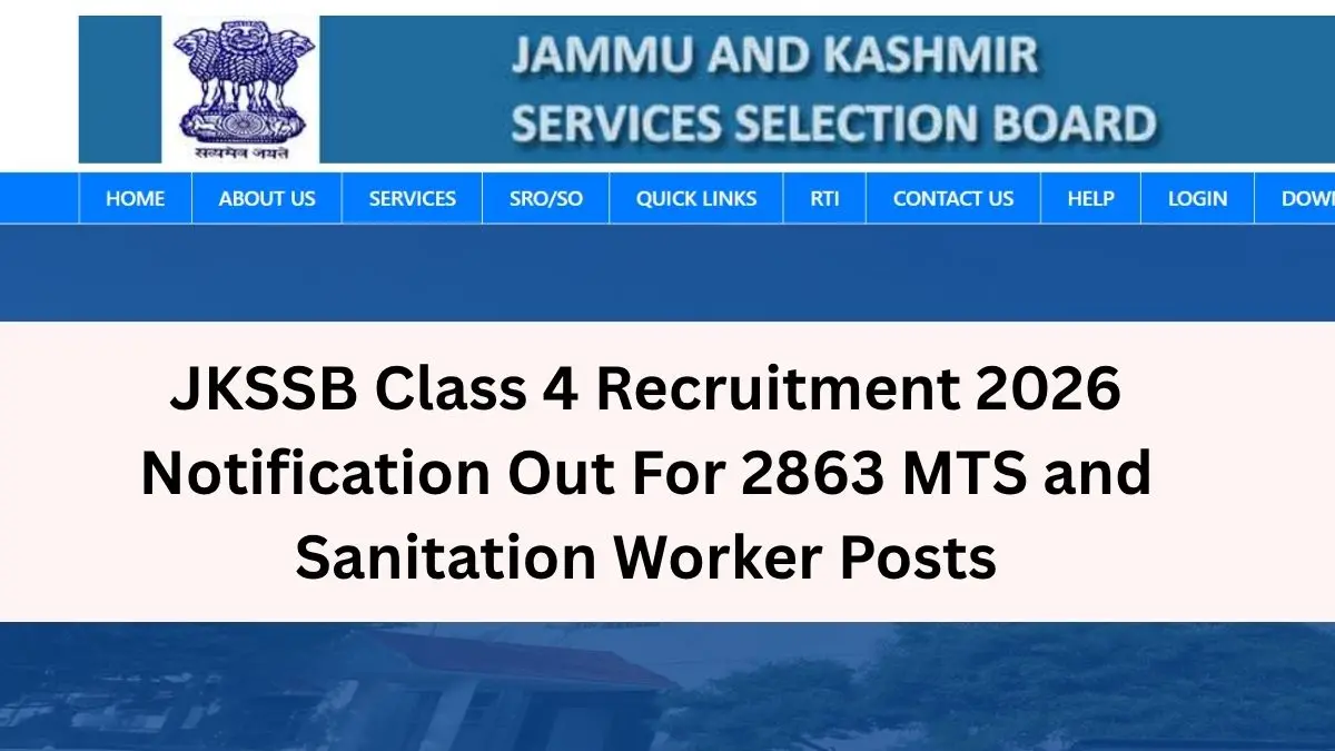 JKSSB Class 4 Recruitment 2026 Notification Out