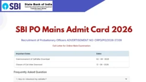 SBI PO Mains Admit Card 2026 Out @sbi.bank.in, Download Phase 2 Call Letter