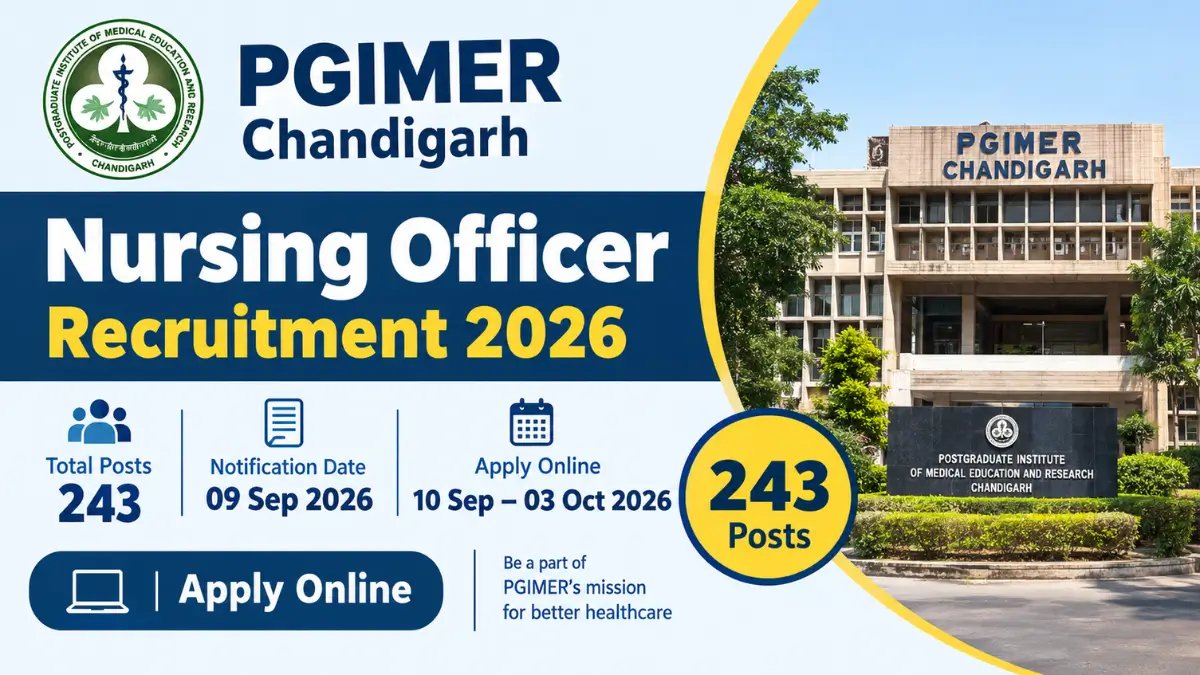PGIMER Chandigarh Nursing Officer Recruitment 2026