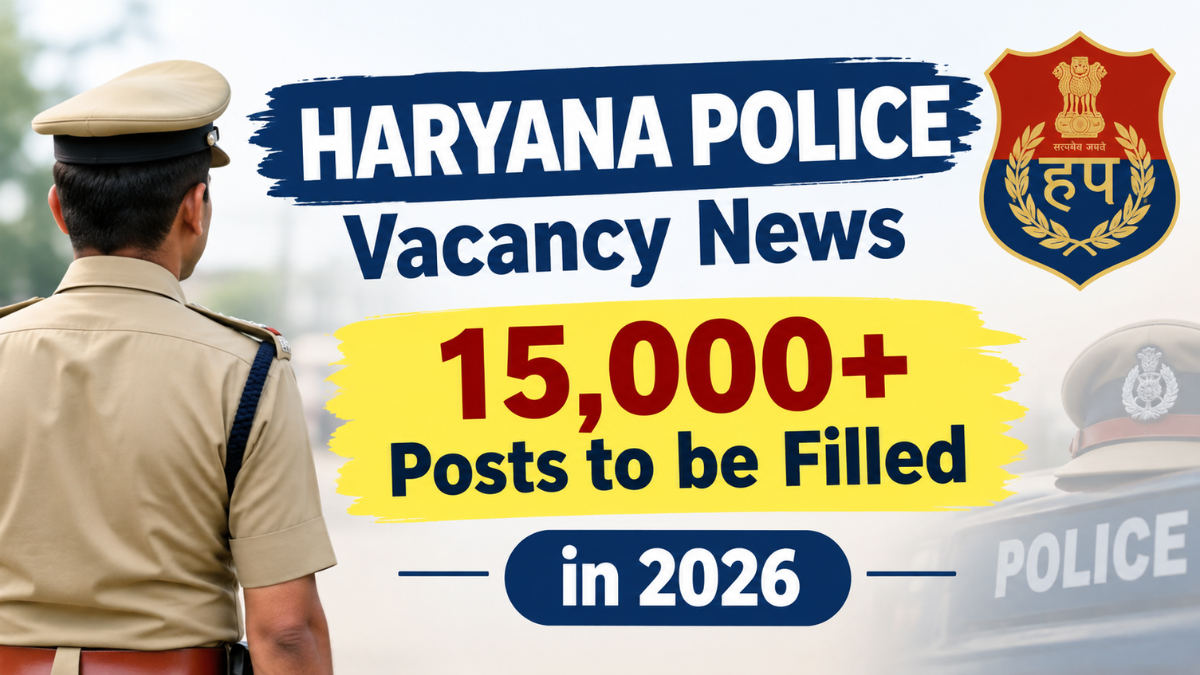 Haryana Police Vacancy 2026, 30% Posts Vacant, 15,000+ Vacancies
