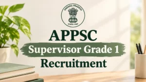 APPSC Supervisor Grade 1 Recruitment 2026 Notification Out For 29 Posts, Apply Online