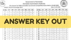 KEA KSRP Police Constable Answer Key