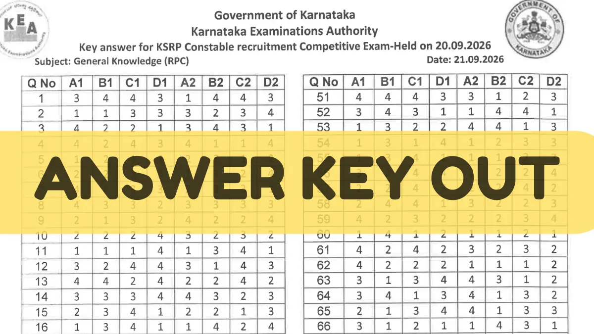 KEA KSRP Police Constable Answer Key