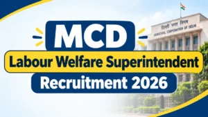 MCD Labour Welfare Superintendent Recruitment 2026