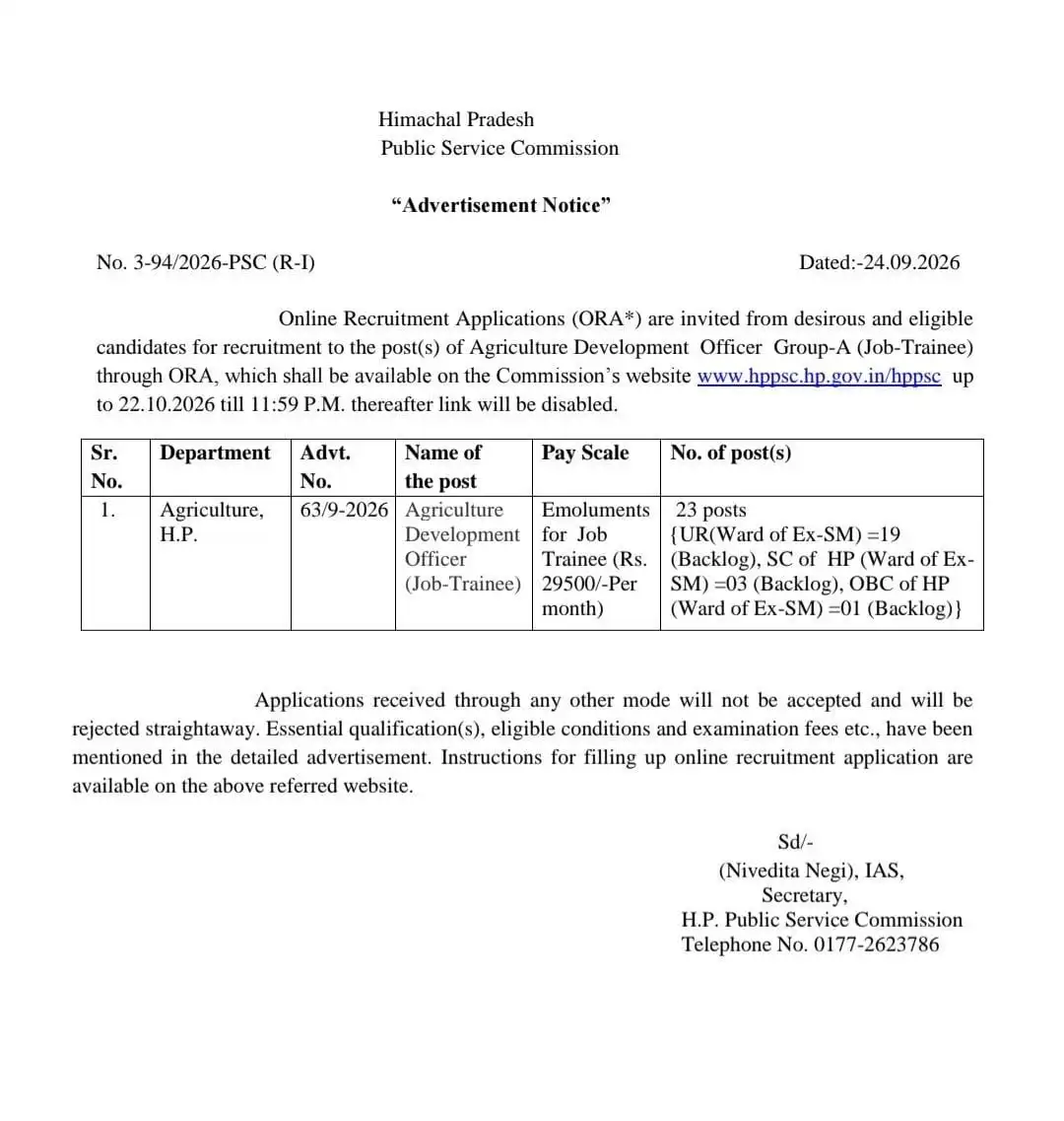 HPPSC ADO Recruitment 2026