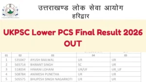 UKPSC Lower PCS Final Result 2026 OUT at psc.uk.gov.in, Check Category & Post-wise Cutoff Marks