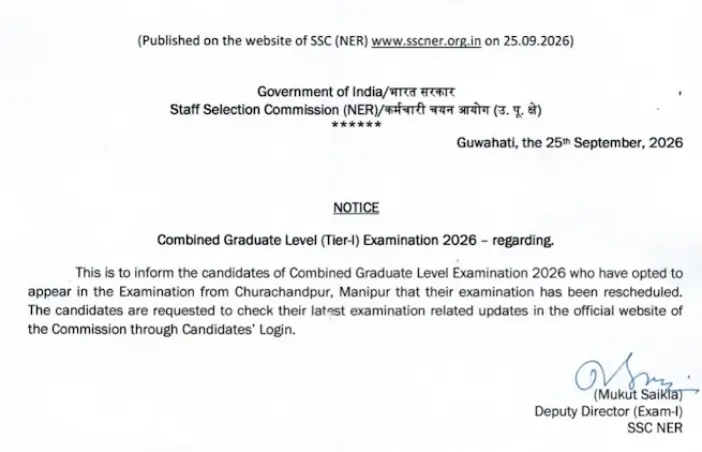 SSC CGL Tier 1 Exam 2026 Rescheduled for Churachandpur, Manipur Candidates_2.1