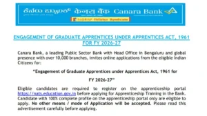 Canara Bank Apprentice Recruitment 2026 Out (3500 Vacancies), Eligibility, Apply Online, Stipend