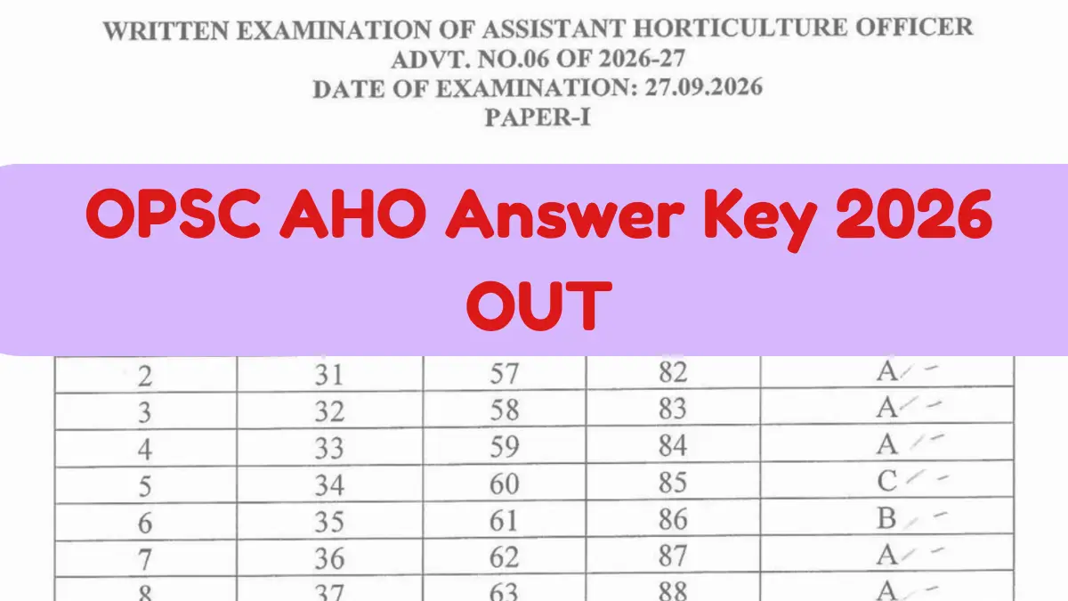 OPSC AHO Answer Key 2026