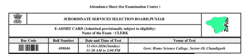 PSSSB Clerk Admit Card 2026 Out (Advt. No. 02/2026), Download Hall Ticket PDF_2.1