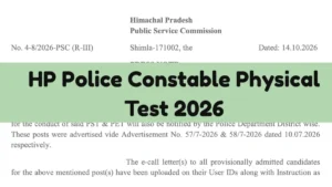 HP Police Constable Physical Test 2026