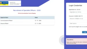 Indian Bank SO Score Card 2026
