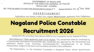 Nagaland Police Constable Recruitment 2026 Notification Out for 1137 Posts, Apply Online