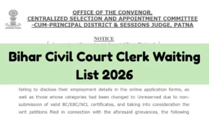 Bihar Civil Court Clerk Waiting List 2026