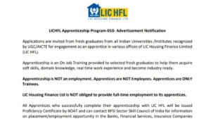 LIC HFL Apprentice Recruitment 2026 Notification Out for 232, Apply Online Started
