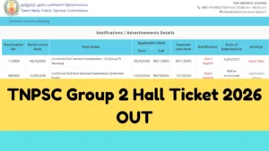 TNPSC Group 2 Hall Ticket 2026