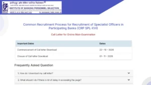 IBPS SO Mains Admit Card 2026