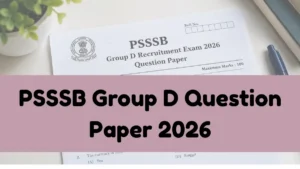PSSSB Group D Question Paper 2026