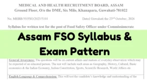 Assam FSO Syllabus