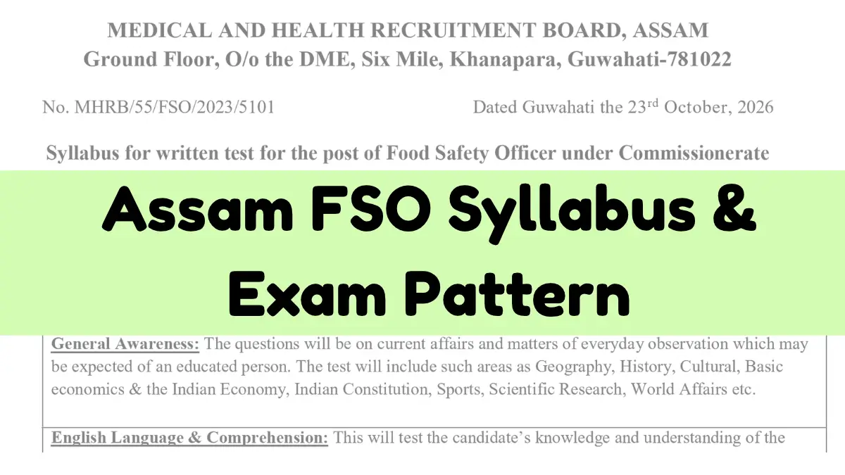 Assam FSO Syllabus