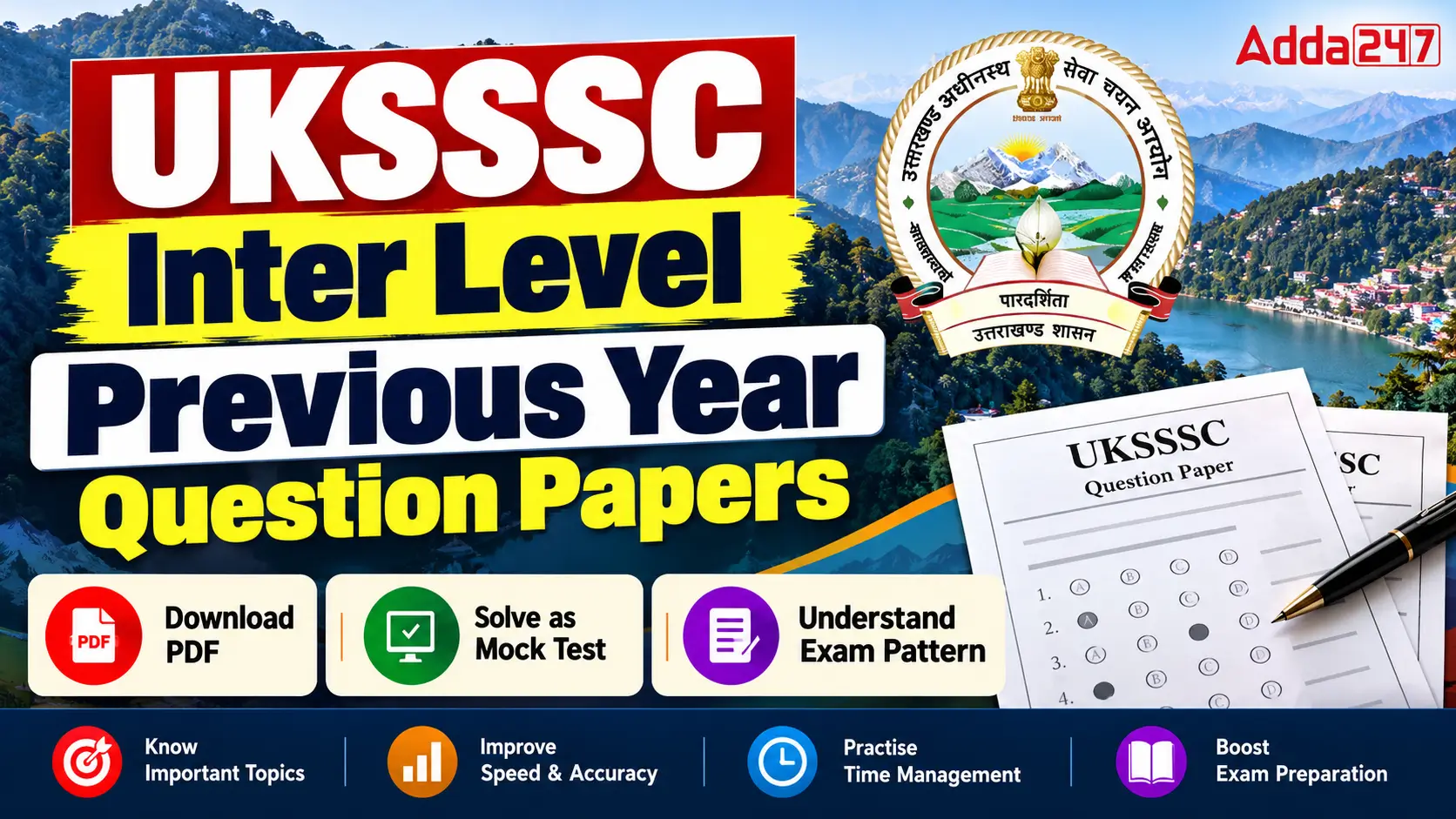 UKSSSC Inter Level Previous Year Question Papers