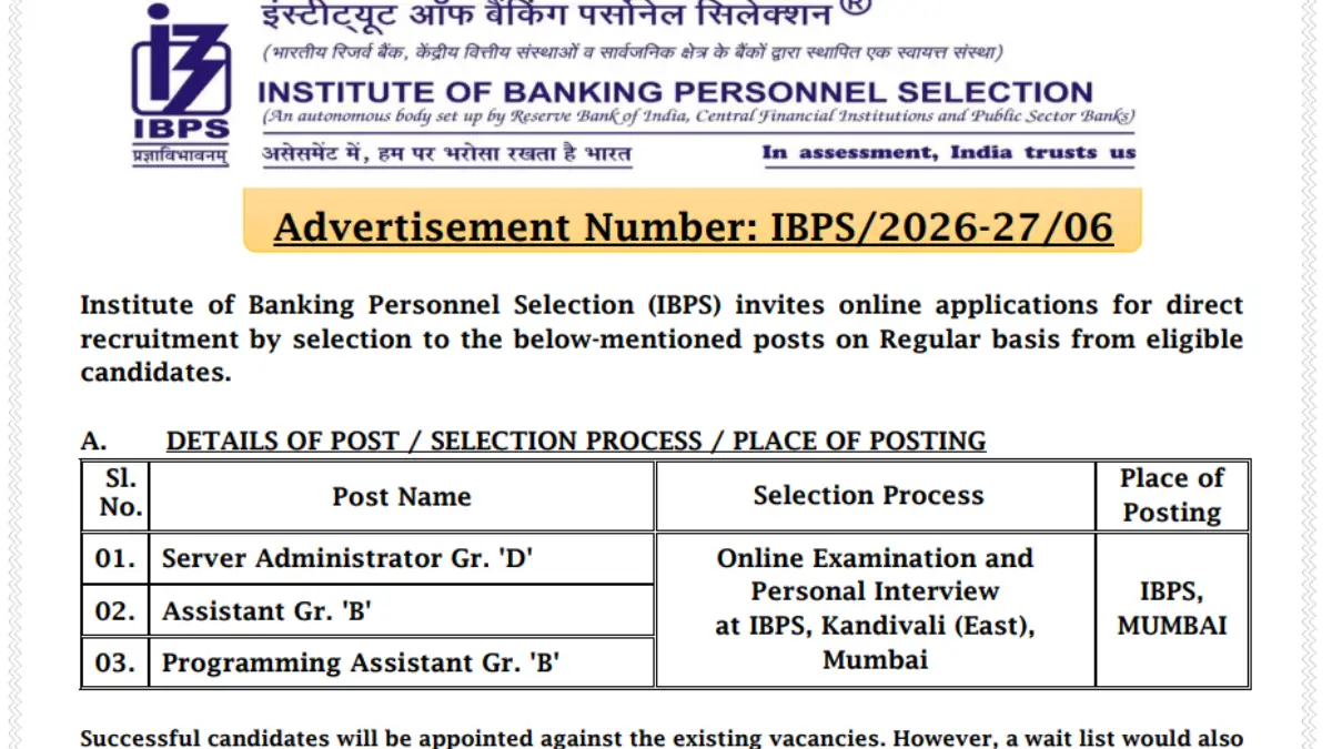 IBPS Recruitment 2026