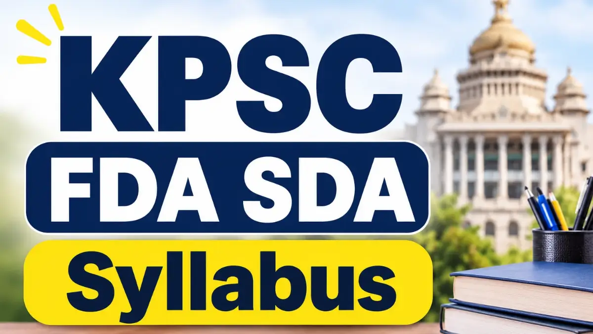KPSC FDA SDA Syllabus 2026