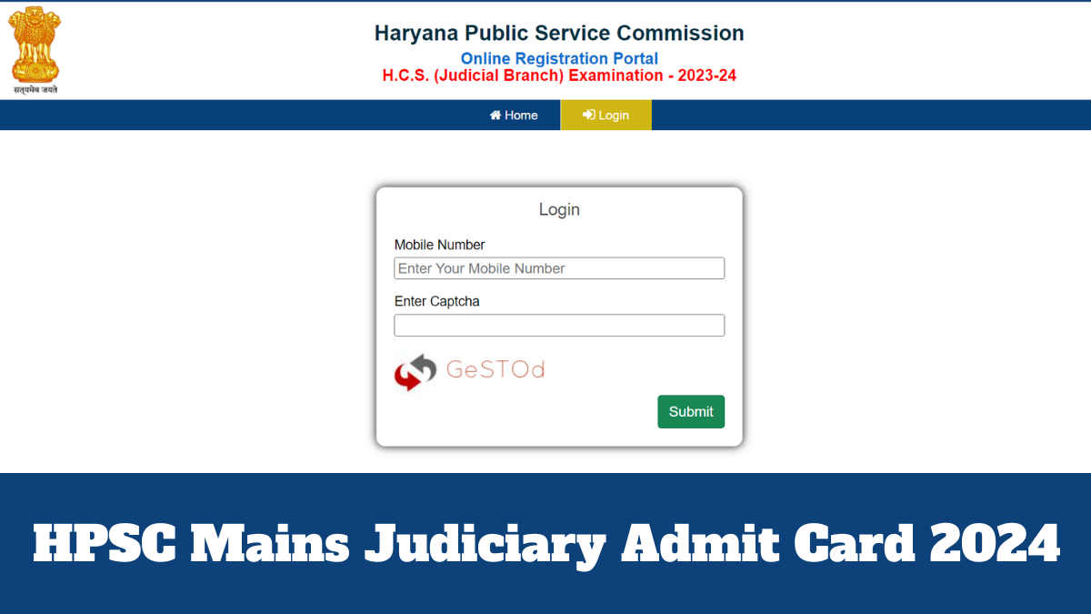 HPSC Mains Judiciary Admit Card 2024