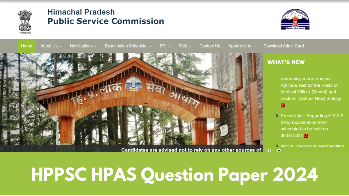 HPPSC HPAS Question Paper 2024