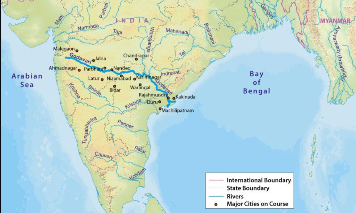 East Flowing Rivers, List of Rivers With Their Map