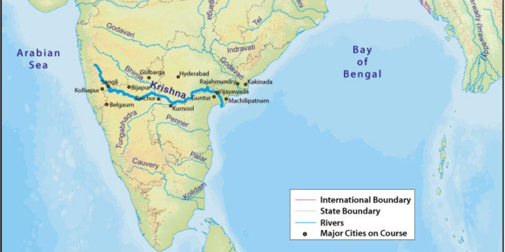 East Flowing Rivers, List of Rivers With Their Map 25 East Flowing Rivers - Krishna