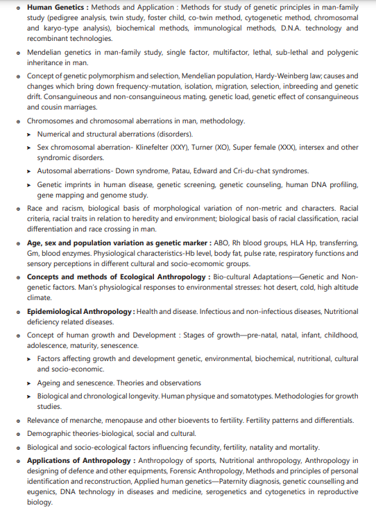 UPSC Anthropology Syllabus 2025, Mains Optional Paper PDF