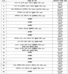 Exam dates/Calendar
