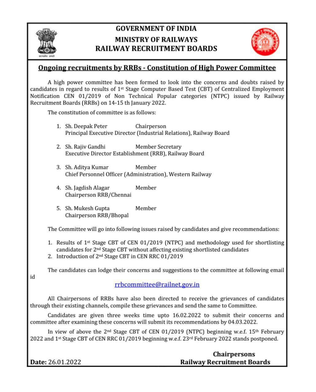 RRB NTPC CBT 2 and RRC Group D Exam 2022 Postponed, Check Official Notice_40.1