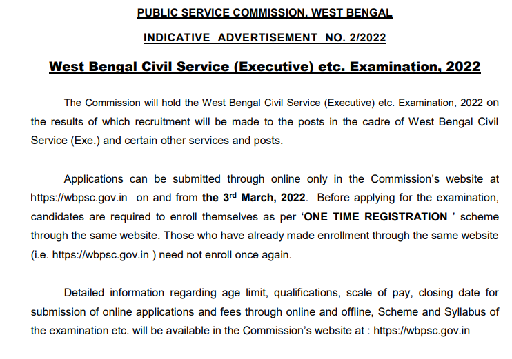 WBCS Notification 2022 Out, Check Exam Date, Eligibility, Application Form Fill up_40.1