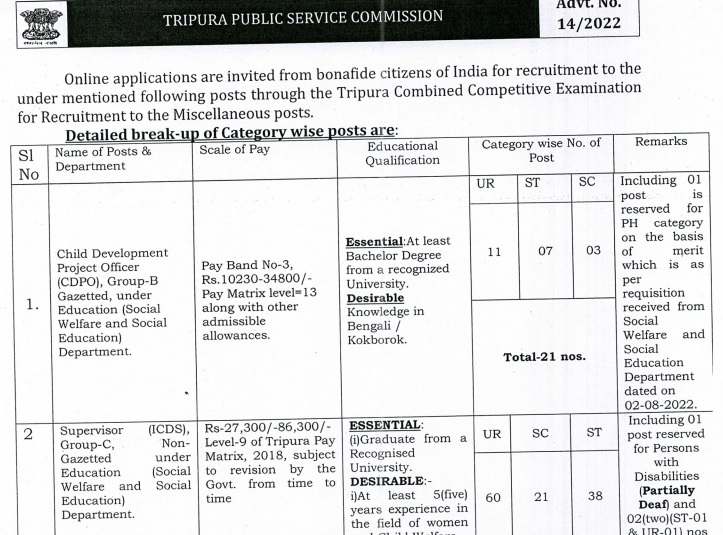 TPSC Recruitment 2022 Notice