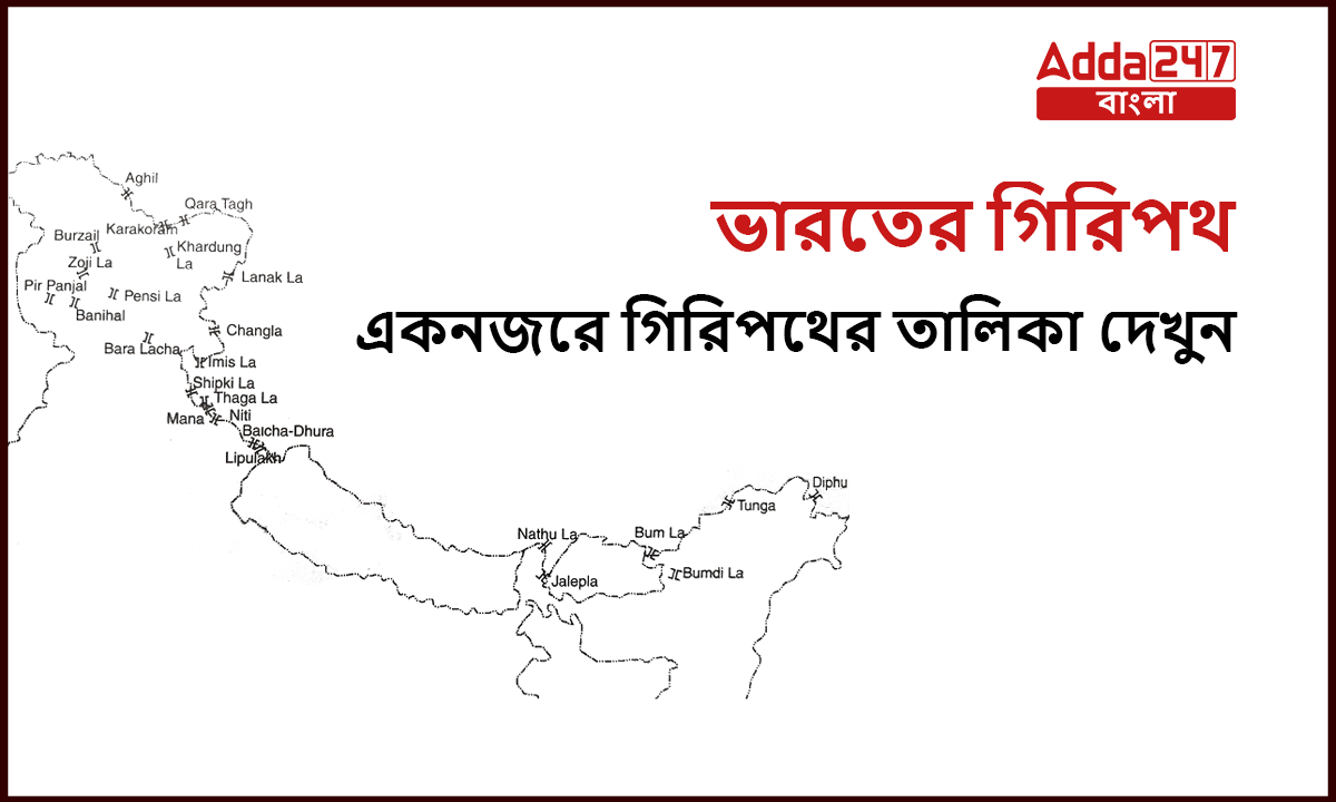 ভারতের গিরিপথ, একনজরে গিরিপথের তালিকা দেখুন
