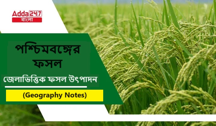 পশ্চিমবঙ্গের ফসল, জেলাভিত্তিক ফসল উৎপাদন- (Geography Notes)