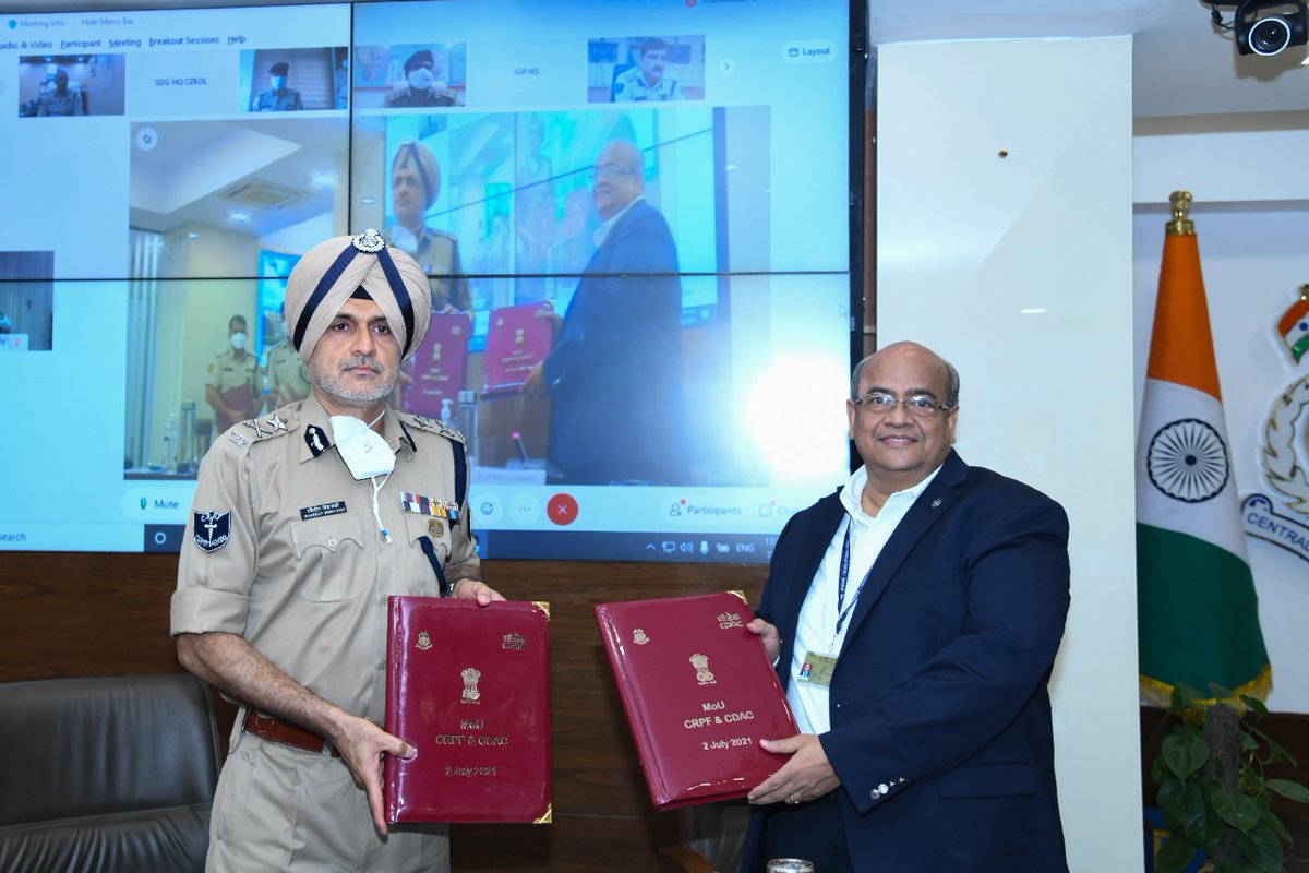 CRPF signs MoU with C-DAC to train manpower of force in advanced technologies | மேம்பட்ட தொழில்நுட்பங்களில் மனித சக்தியைப் பயிற்றுவிக்க CRPF, C-DAC யுடன் புரிந்துணர்வு ஒப்பந்தத்தில் கையெழுத்திட்டது |_40.1
