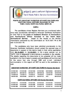 TNPSC Assistant Director of Horticulture and Horticultural Officer Exam Results – Tamil govt jobs_2.1