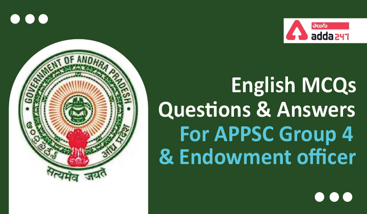 English MCQS Questions And Answers,14 January 2022,For APPSC Group-4 And APPSC Endowment Officer |_40.1