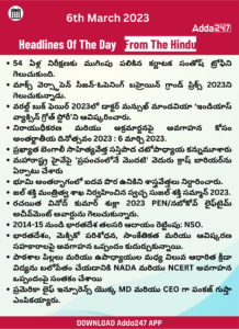 Daily Current Affairs-6 March 2023