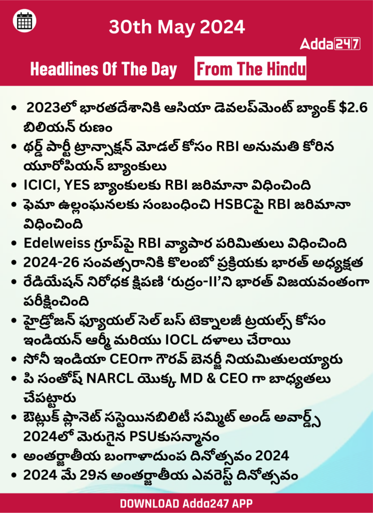 తెలుగులో డైలీ కరెంట్ అఫైర్స్ 30 మే 2024_25.1