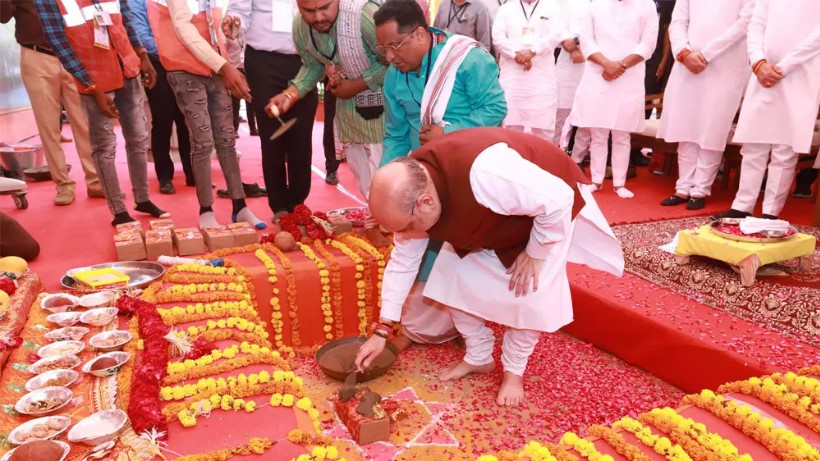 Amit Shah laid foundation stone for an Olympic-level sports complex in Ahmedabad